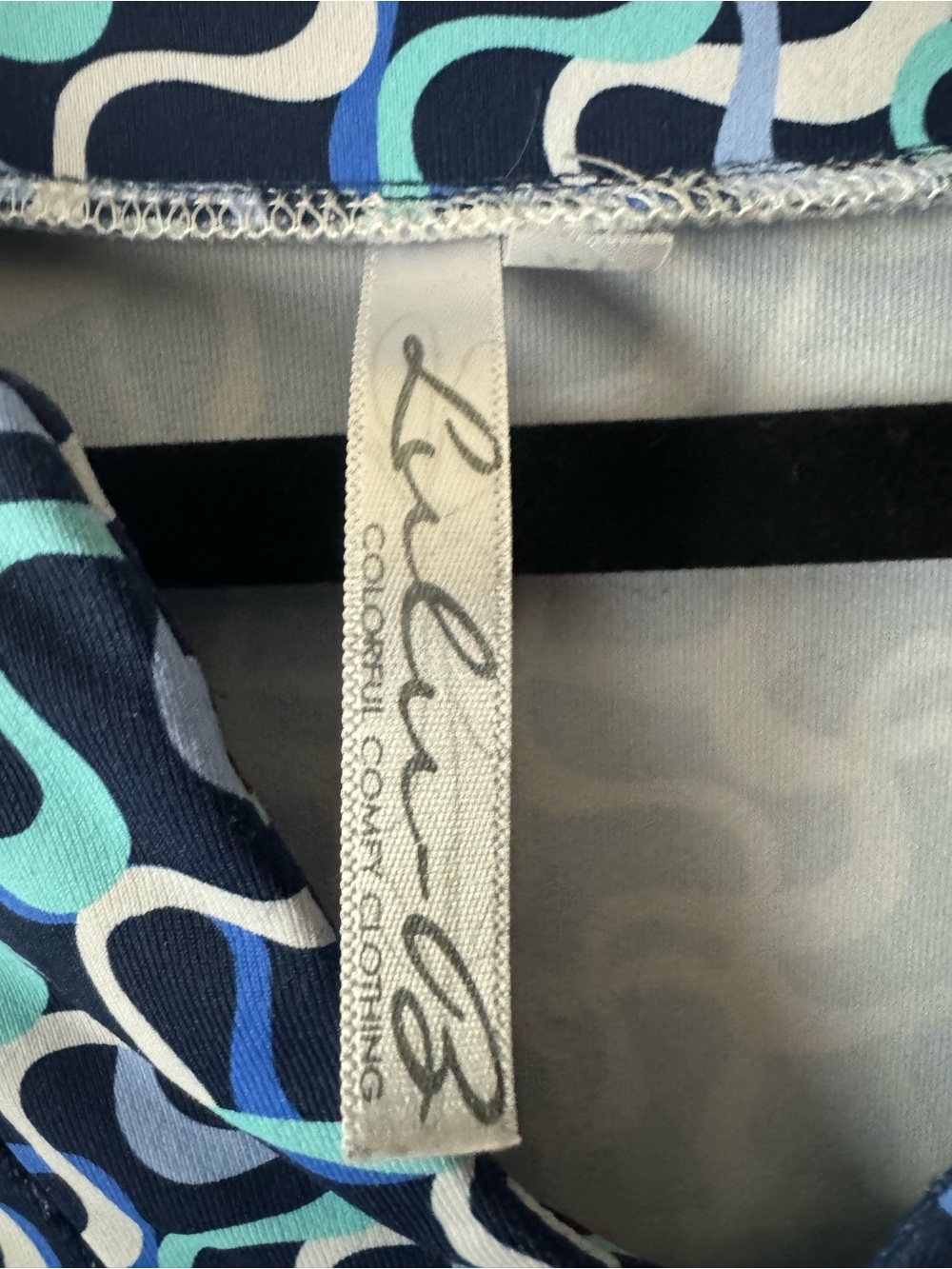 Lulu B Blue Geometric Print Dress Activewear Athleisure Size XL - Picture 3 of 4